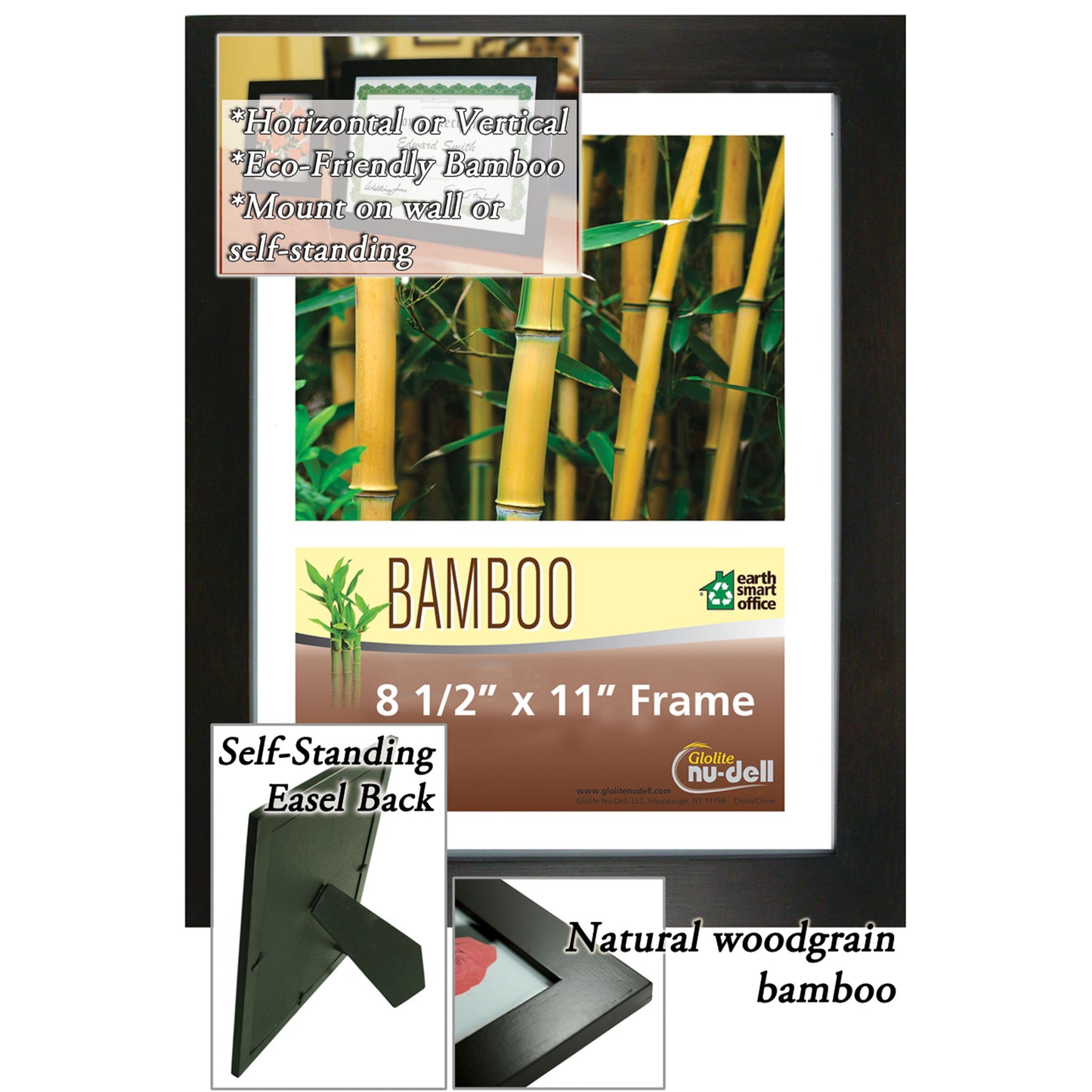 Black Bamboo Frame 8.5" x 11"