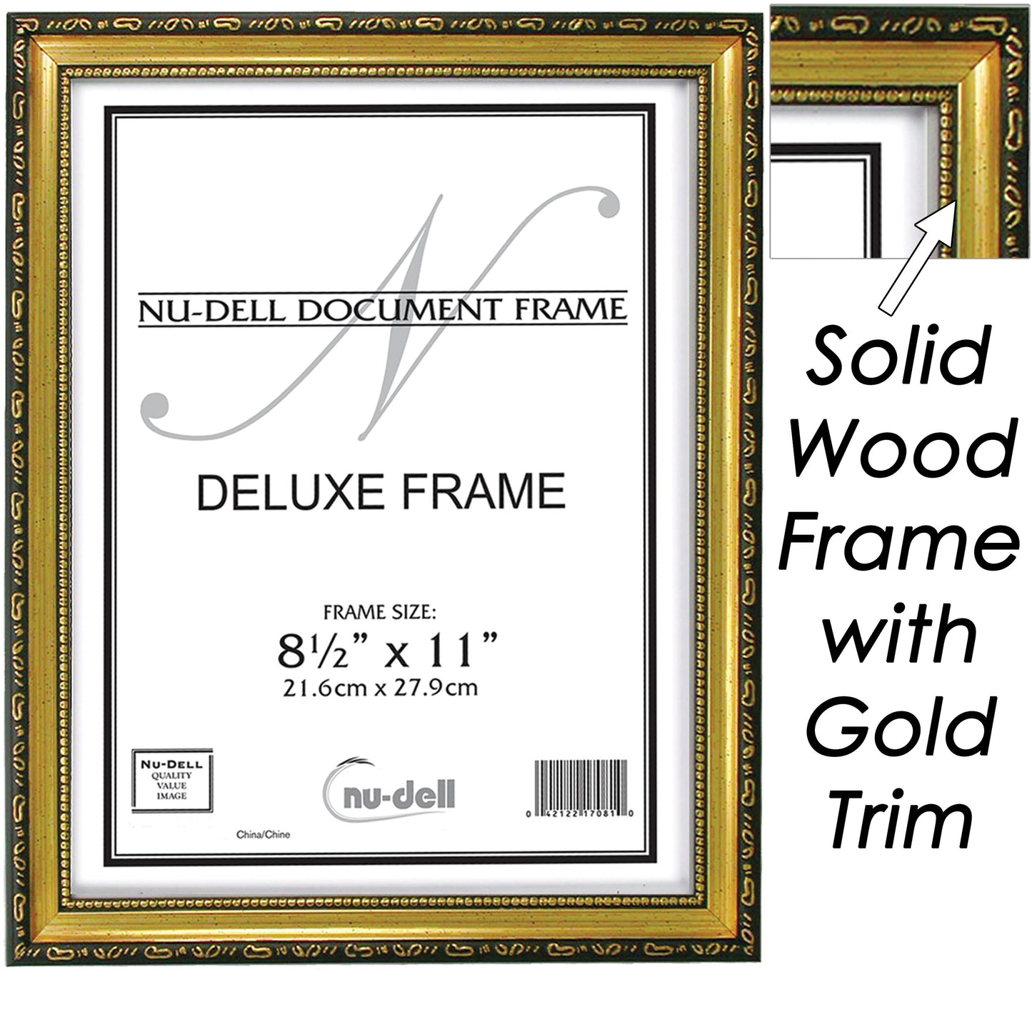 Deluxe Document Frame, 8.5" x 11, Gold
