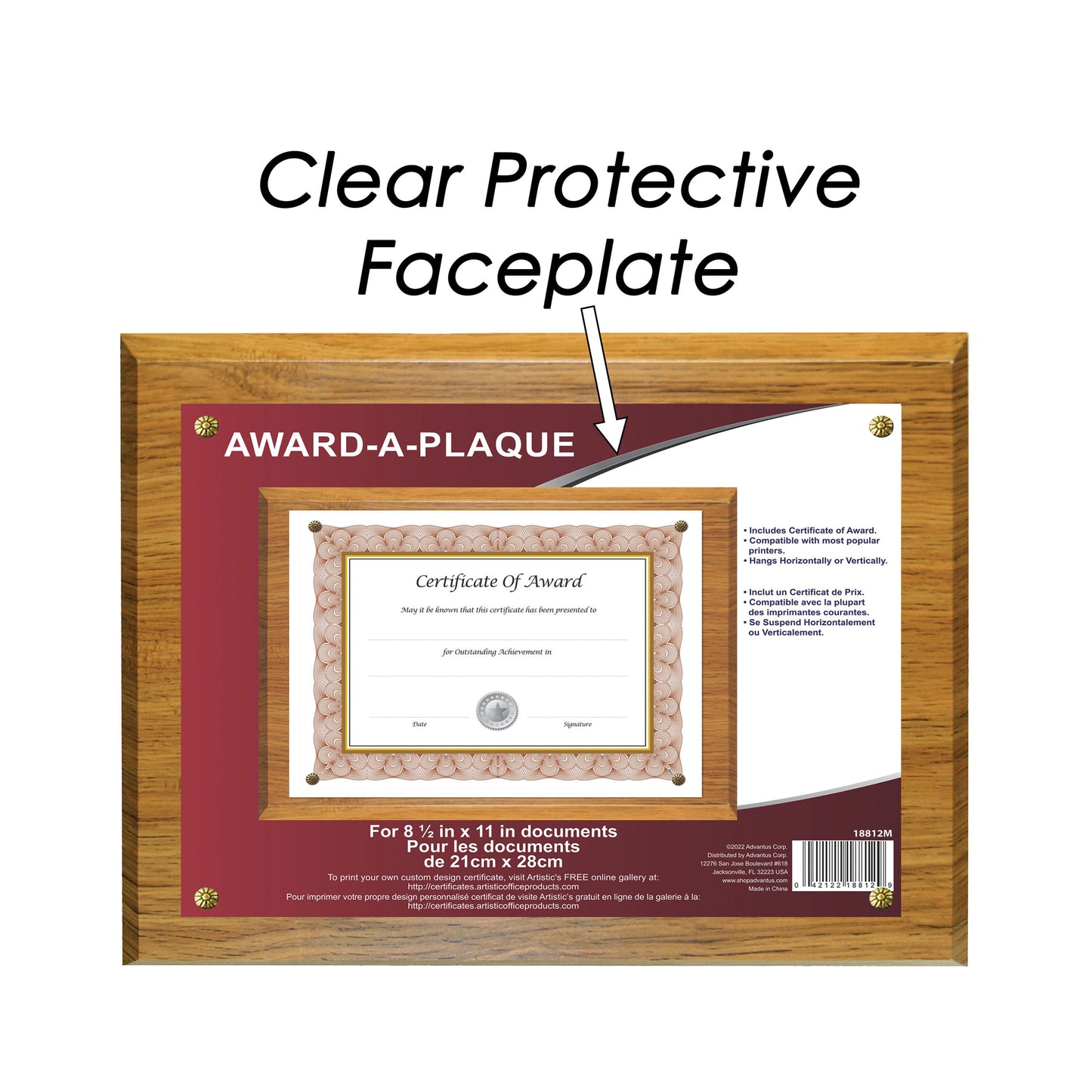 Economical Award Plaque Series 8.5" x 11" Insert Oak Plaque