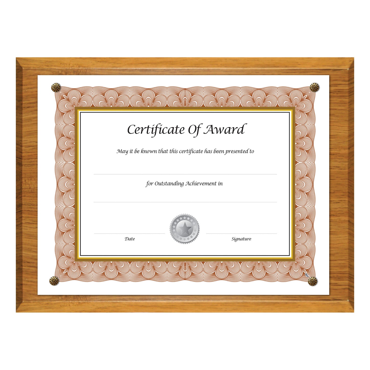 Economical Award Plaque Series 8.5" x 11" Insert Oak Plaque