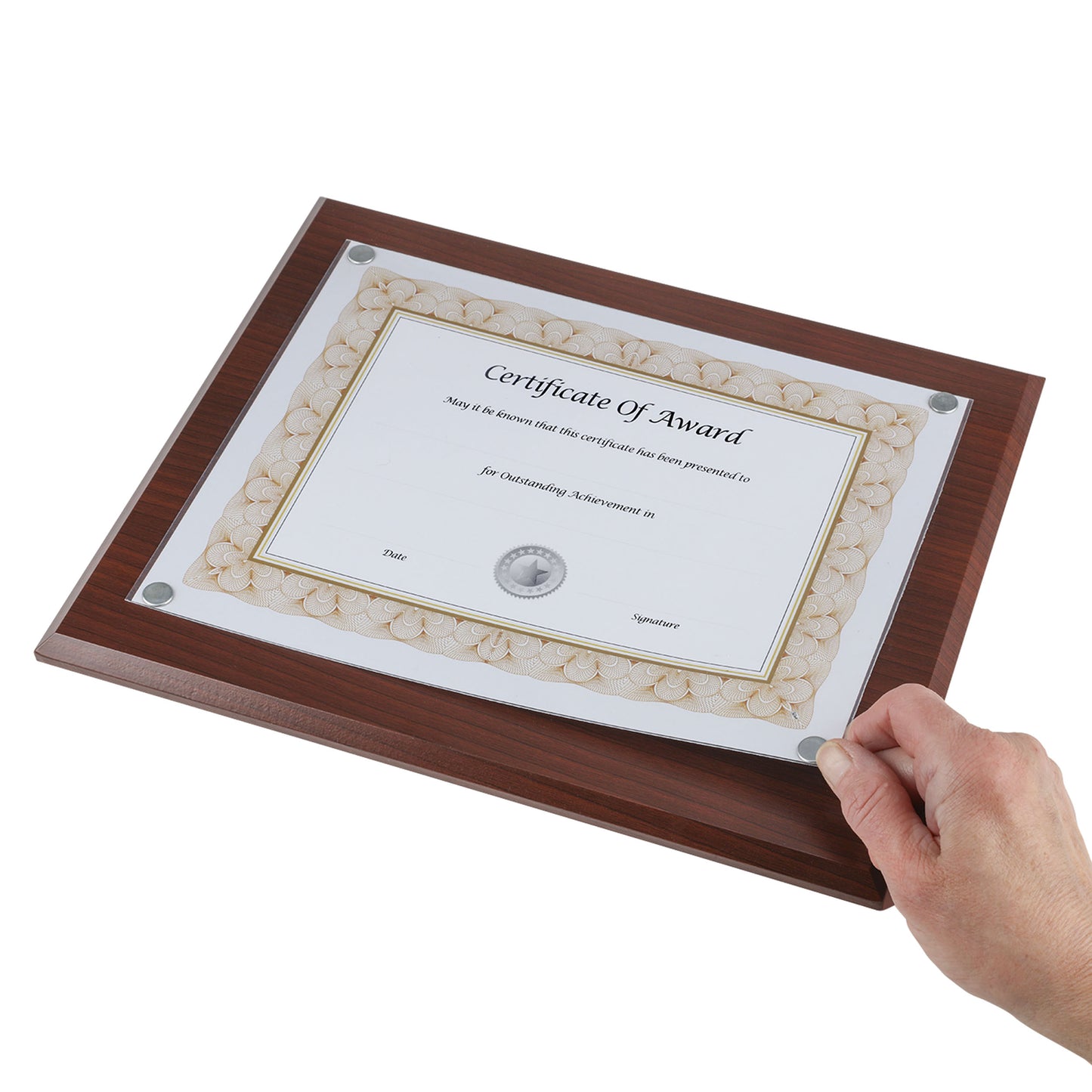 Easy-Load Magnetic Woodgrain Plaque