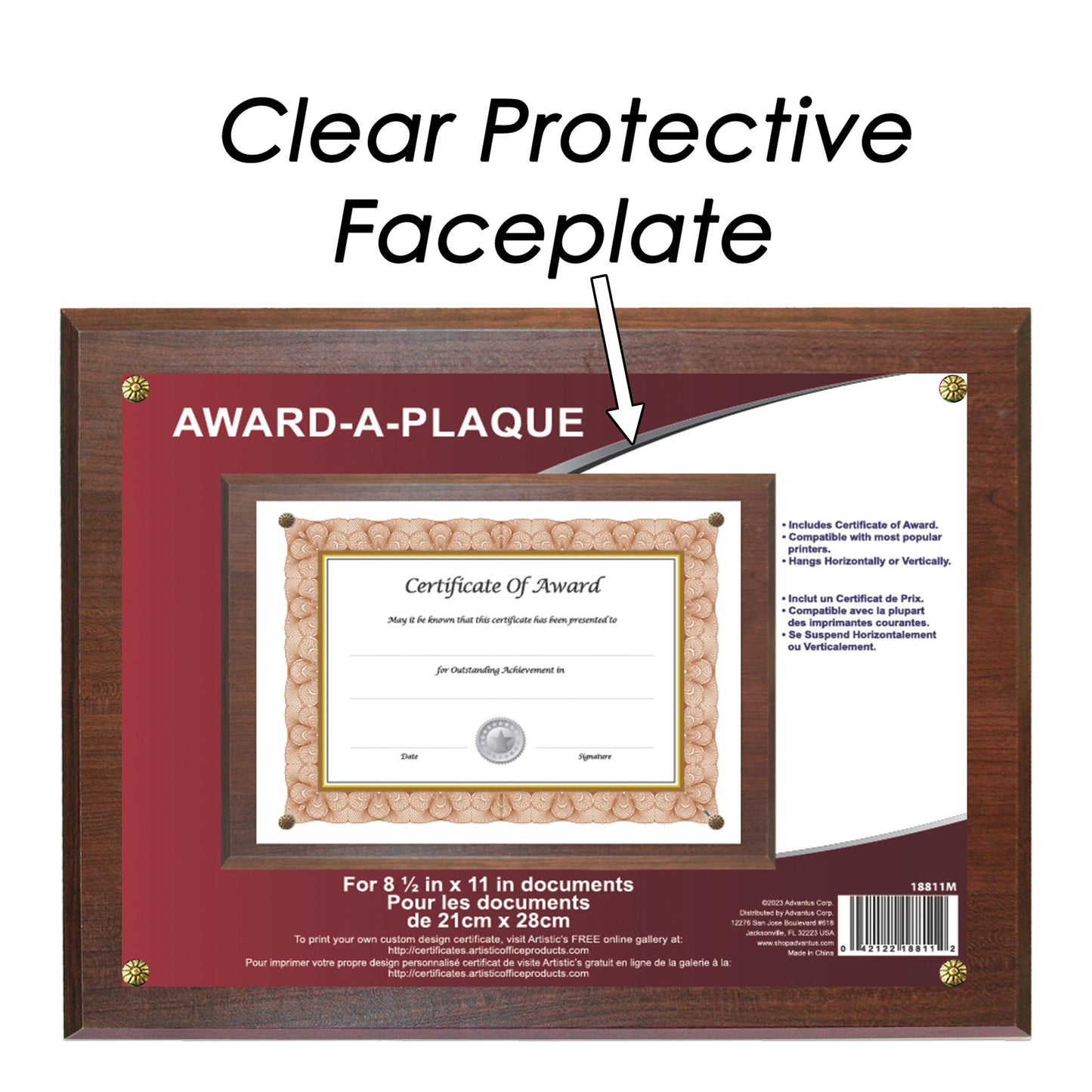 Economical Award Plaque Series 8.5" x 11" Insert Walnut Plaque
