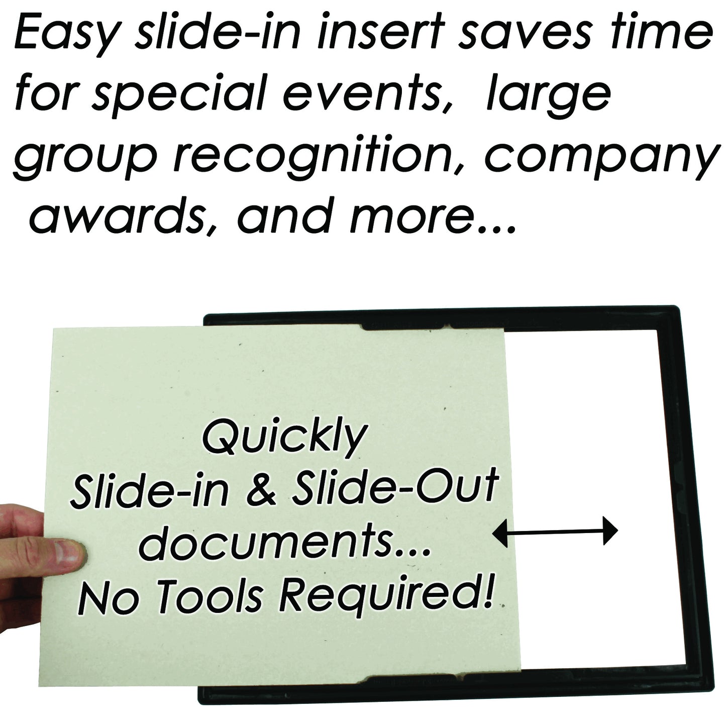 EZ Mount Document Frame 8" x 10", Black with Gold Trim