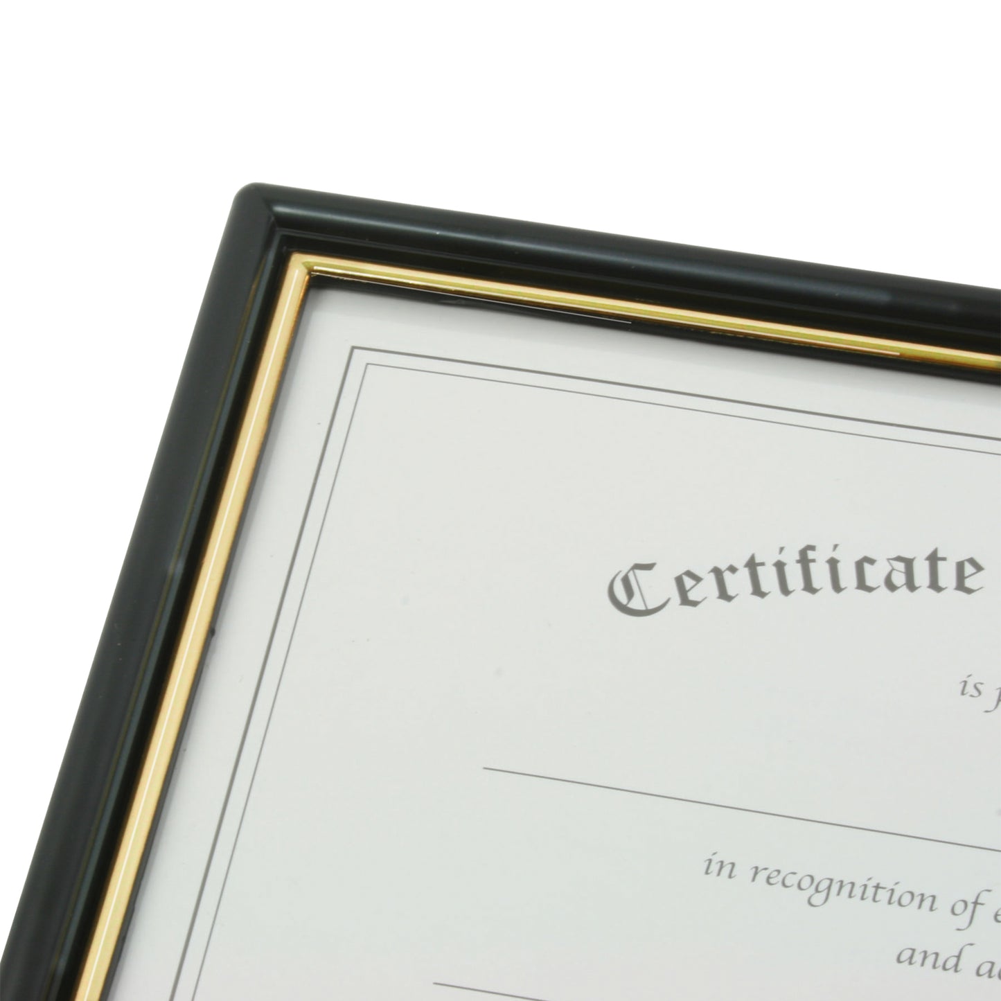 EZ Mount Document Frame 8.5" x 11", Black with Gold Trim