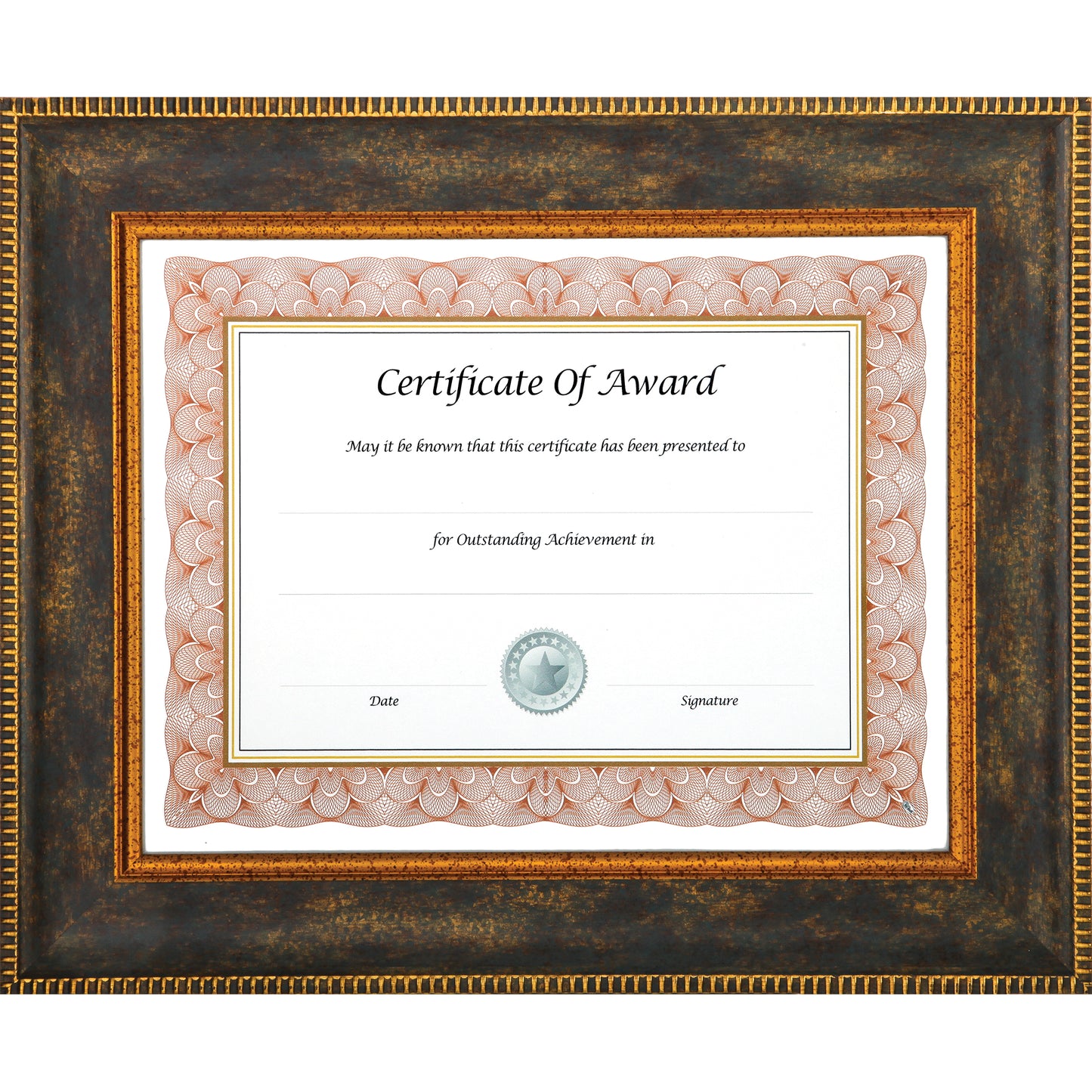 Executive Frame 11" x 14", Brown With Gold Accents