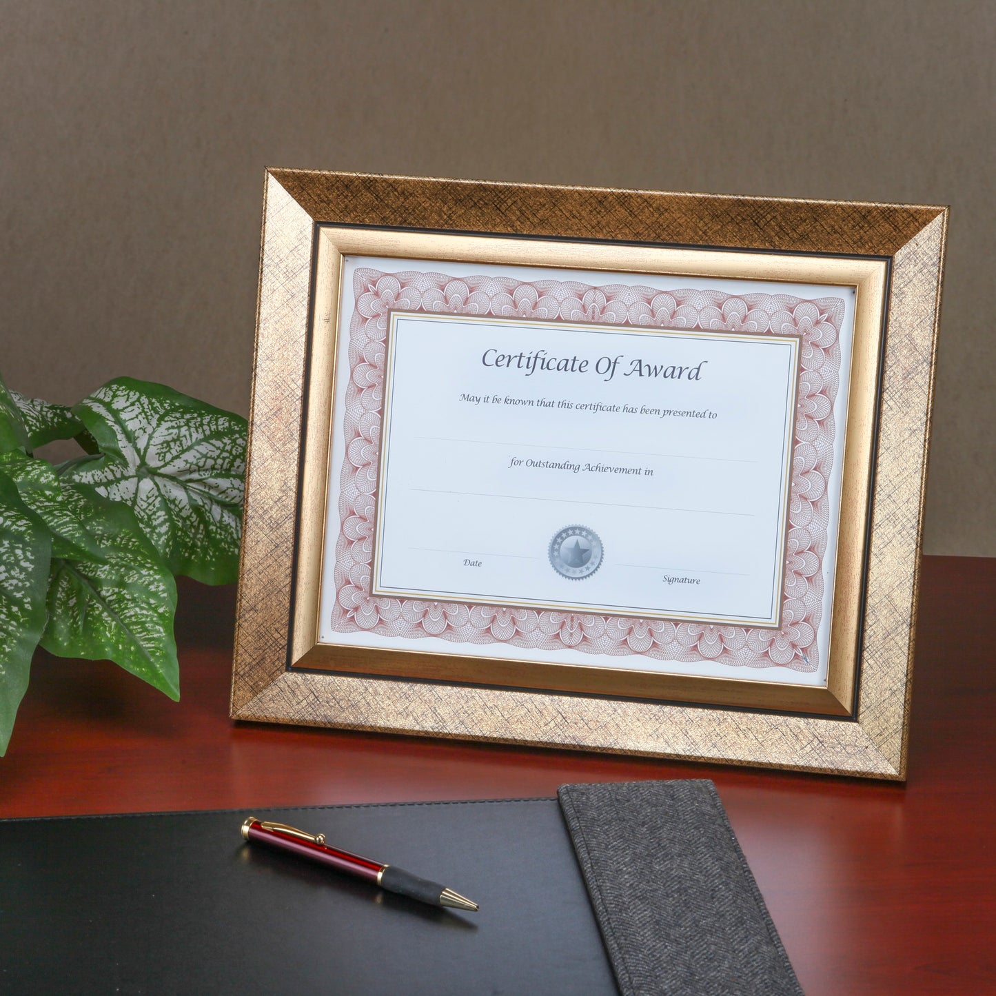 Executive Frame 8.5" x 11", Gold With Black Accents