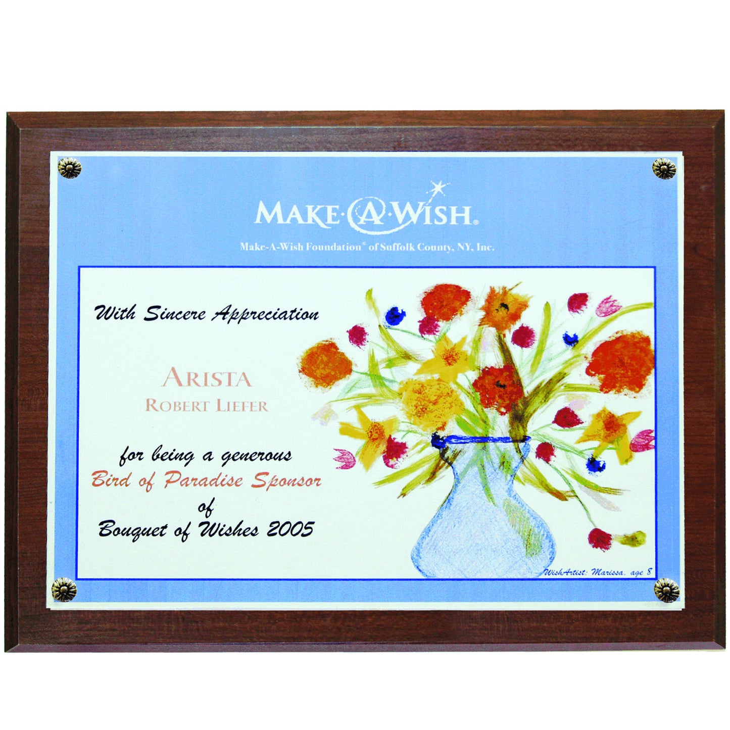 Economical Award Plaque Series 8.5" x 11" Insert Walnut Plaque