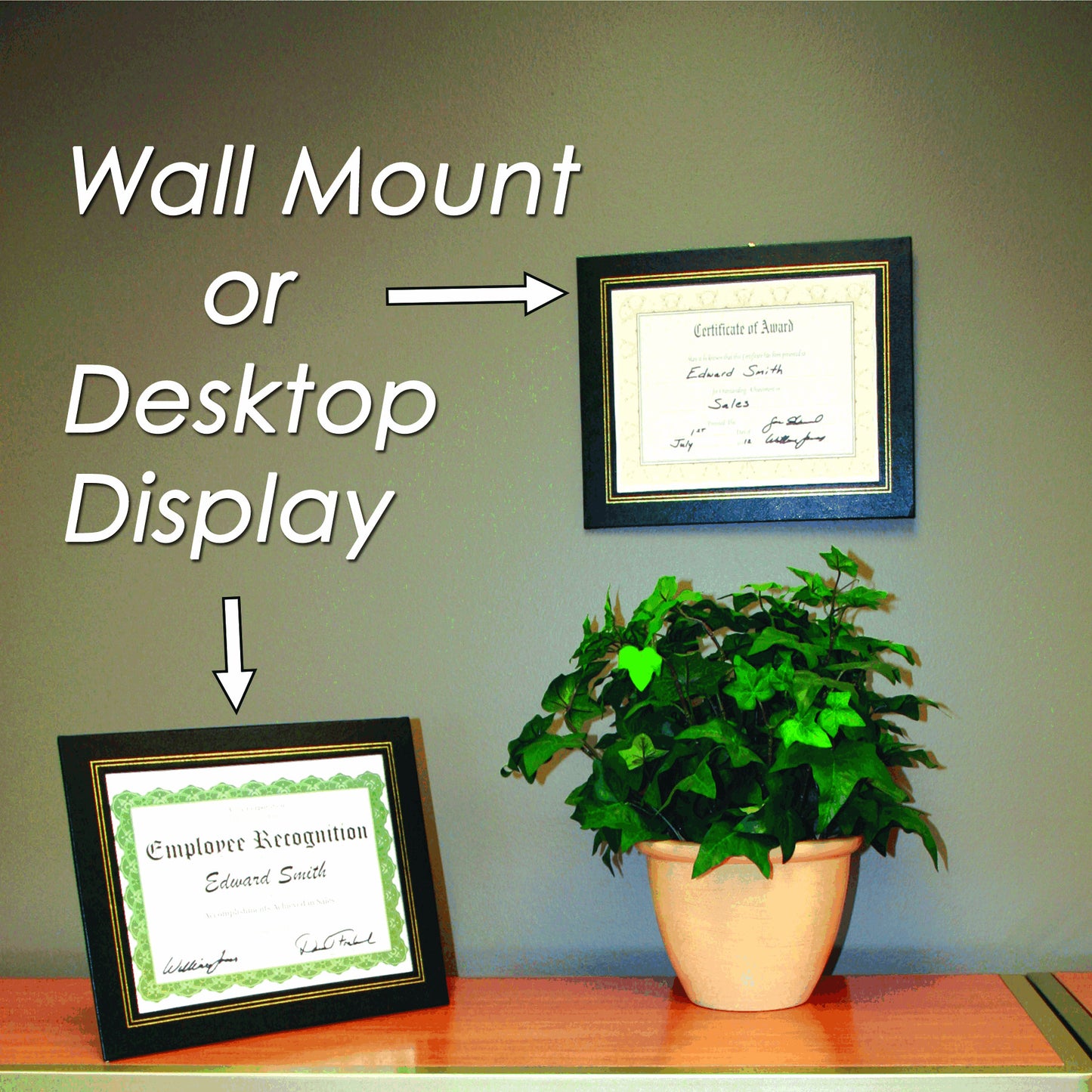 Leather Grain Certificate Frame 8.5" x 11", Burgundy, 2 Pack