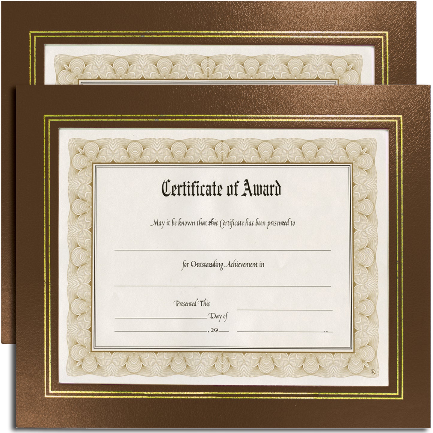 Leather Grain Certificate Frame 8.5" x 11",  Espresso, 2 Pack