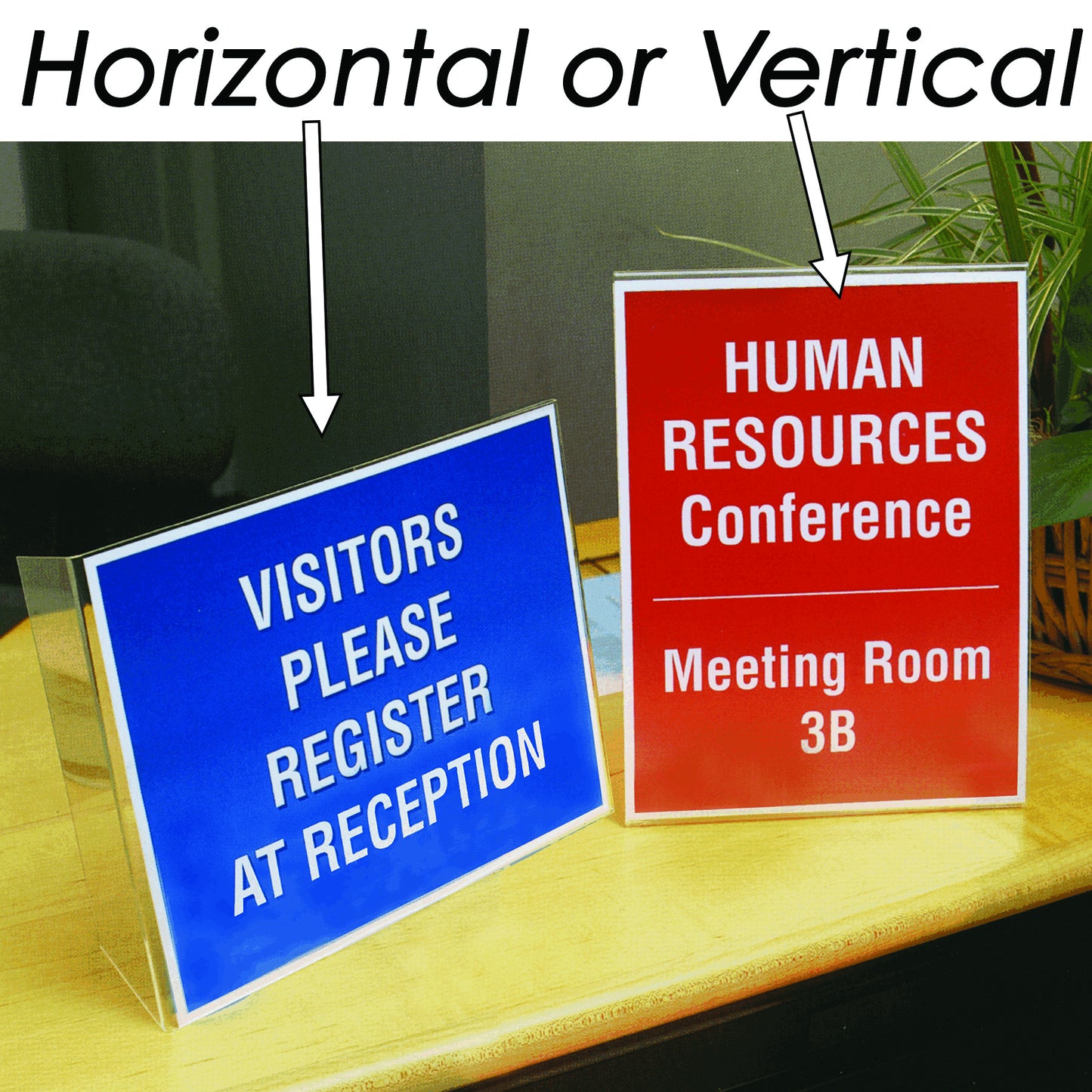 Plastic Sign Holder, 8.5" x 11", Clear, 36 Pack