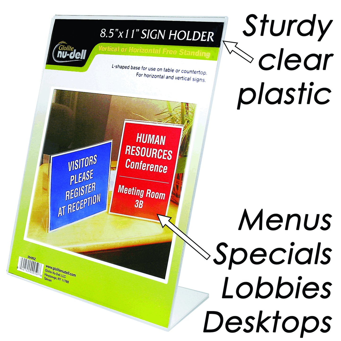 Plastic Sign Holder, 8.5" x 11", Clear, 36 Pack