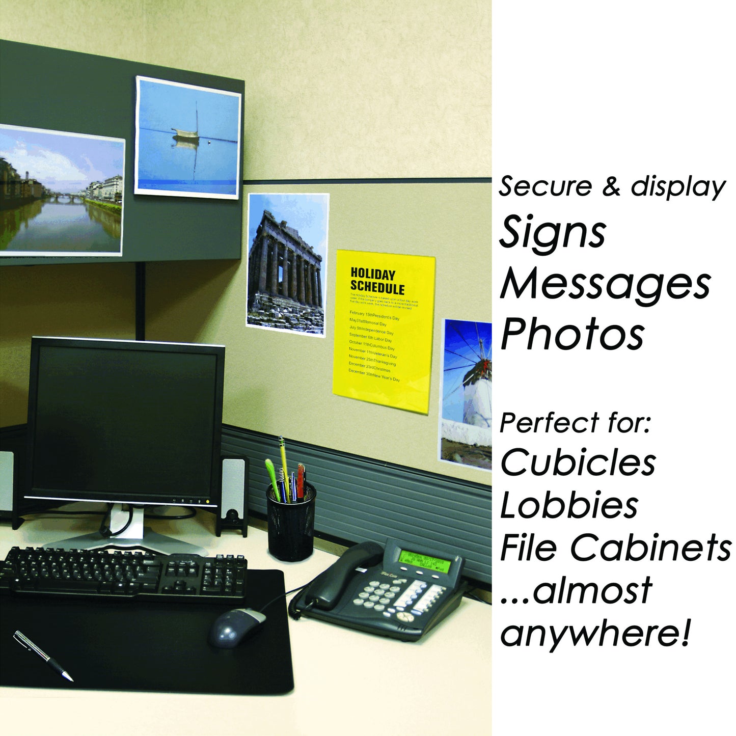 Magnetic/Velcro Sign Holder, 8.5" x 11