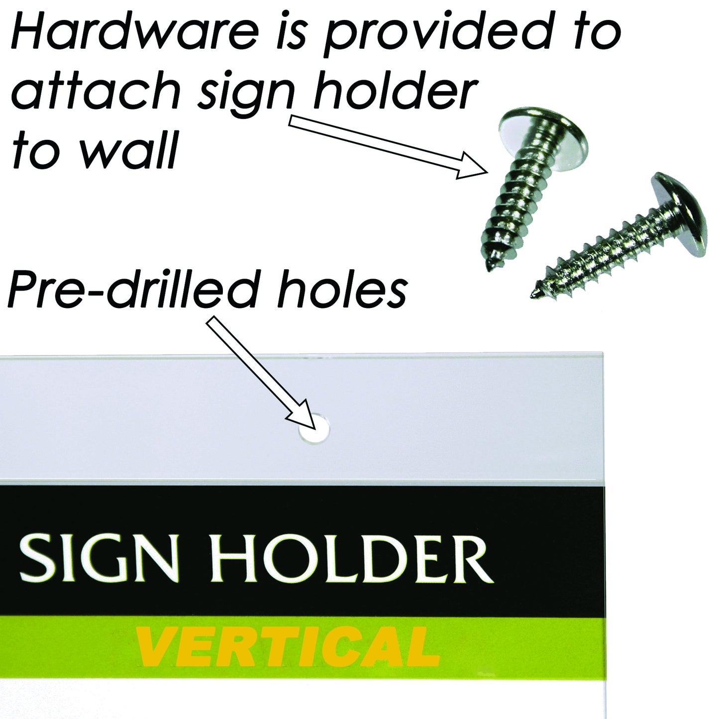 Portrait Wall Mount Clear Plastic Sign Holder 11" x 17"