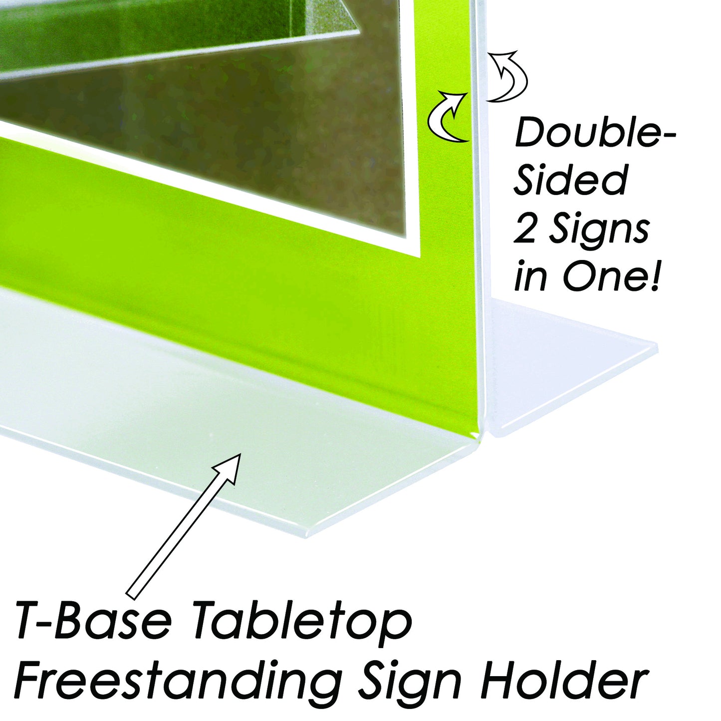 Table Top Double Sided T-Base Freestanding Sign Display Frame, 8.5" x 11"