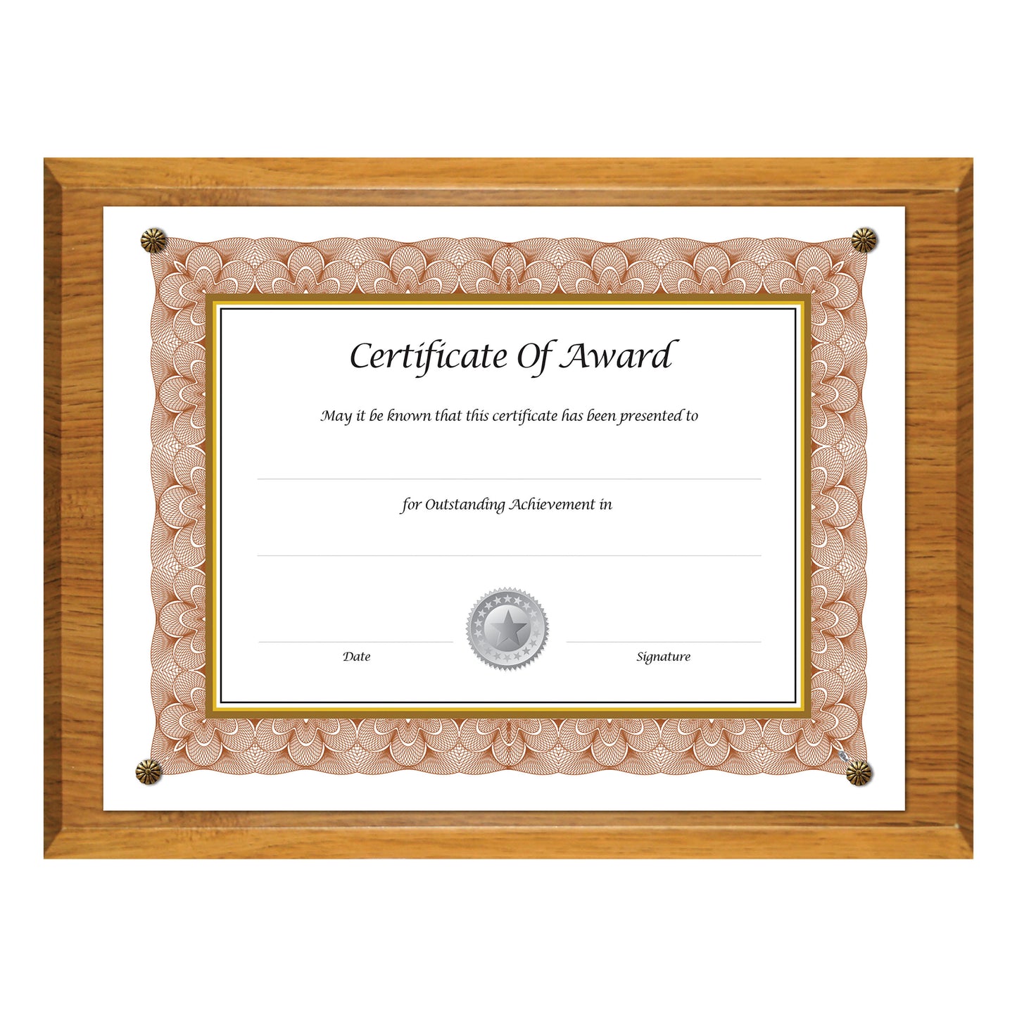 Economical Award Plaque Series 8.5" x 11" Insert Oak Plaque