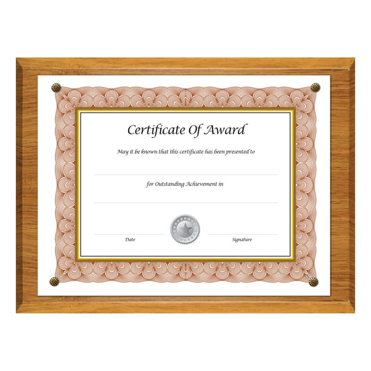 Economical Award Plaque Series 8.5" x 11" Insert Oak Plaque