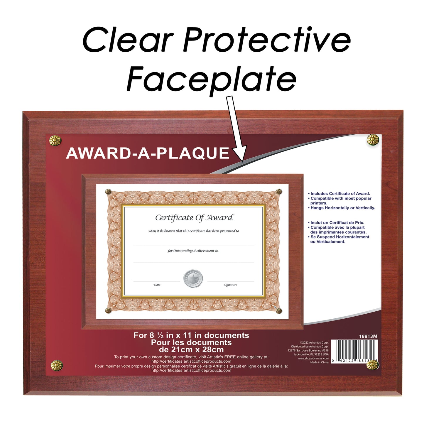 Economical Award Plaque Series 8.5" x 11" Insert Oak Plaque