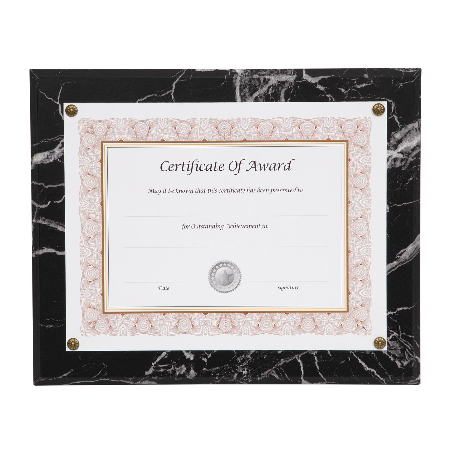 Economical Award Plaque Series 8.5" x 11" Insert Black Marble Plaque