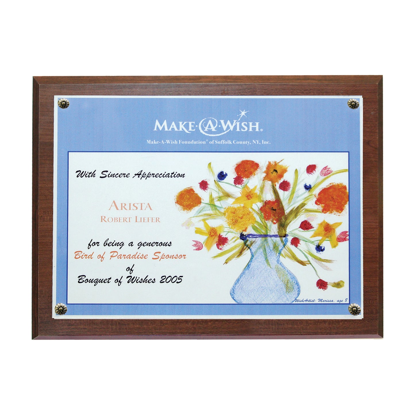 Economical Award Plaque Series 8.5" x 11" Insert Walnut Plaque