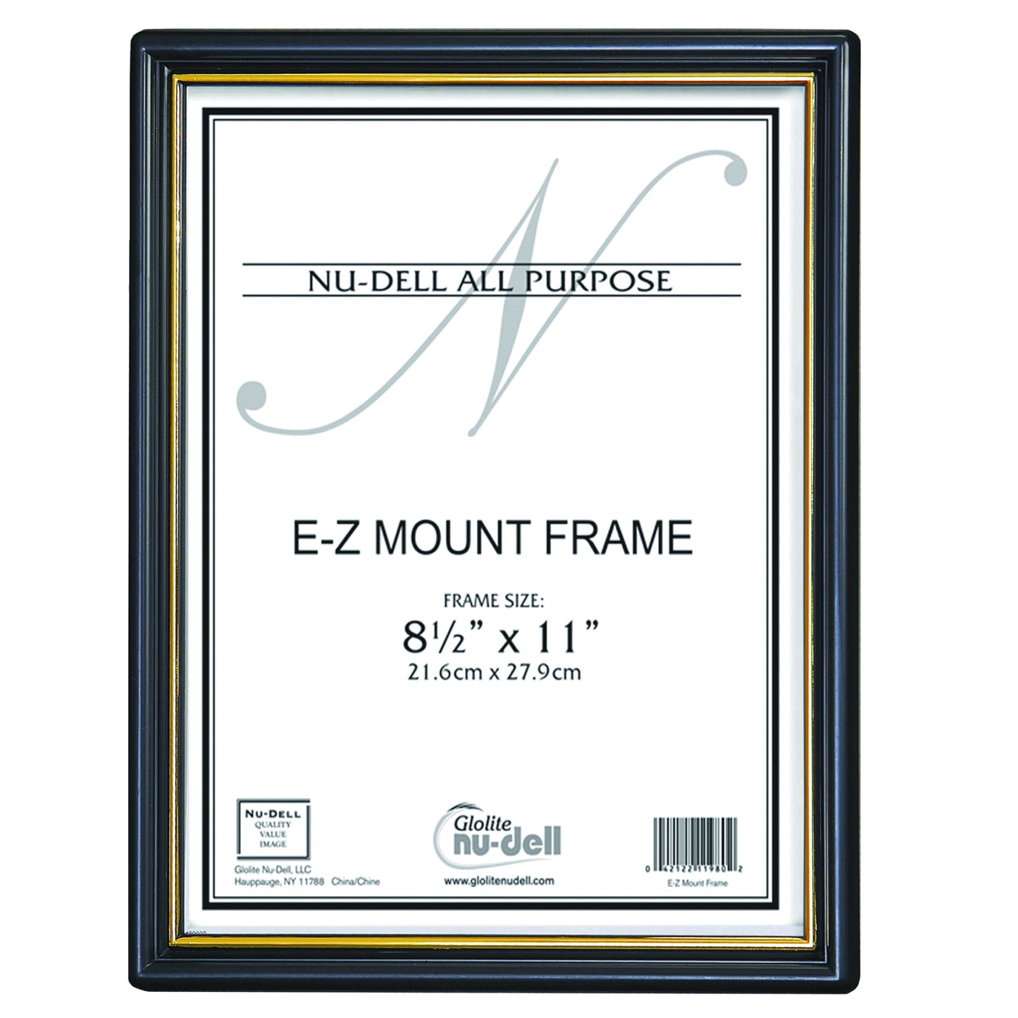 EZ Mount Document Frame 8.5" x 11", Black with Gold Trim, 18 Pack