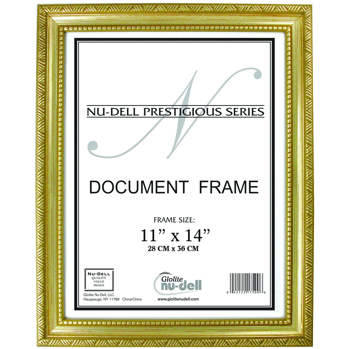 Prestigious Traditional Document Gold Frame with Plastic Cover 11" x 14"