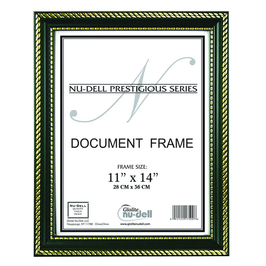 Prestigious Traditional Document Black & Gold Frame with Plastic Cover 11" x 14"