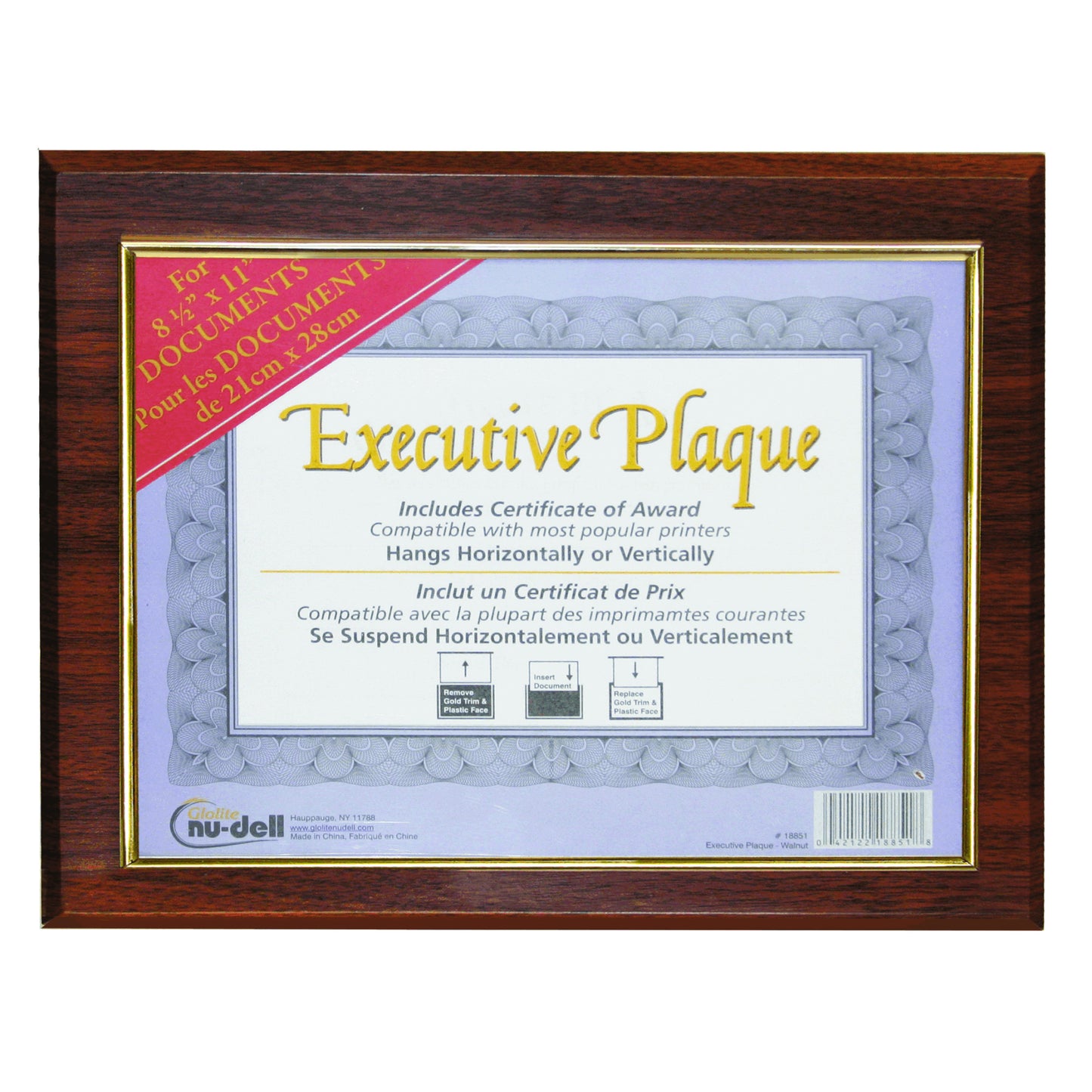Prestige Executive Award Plaque Walnut Color