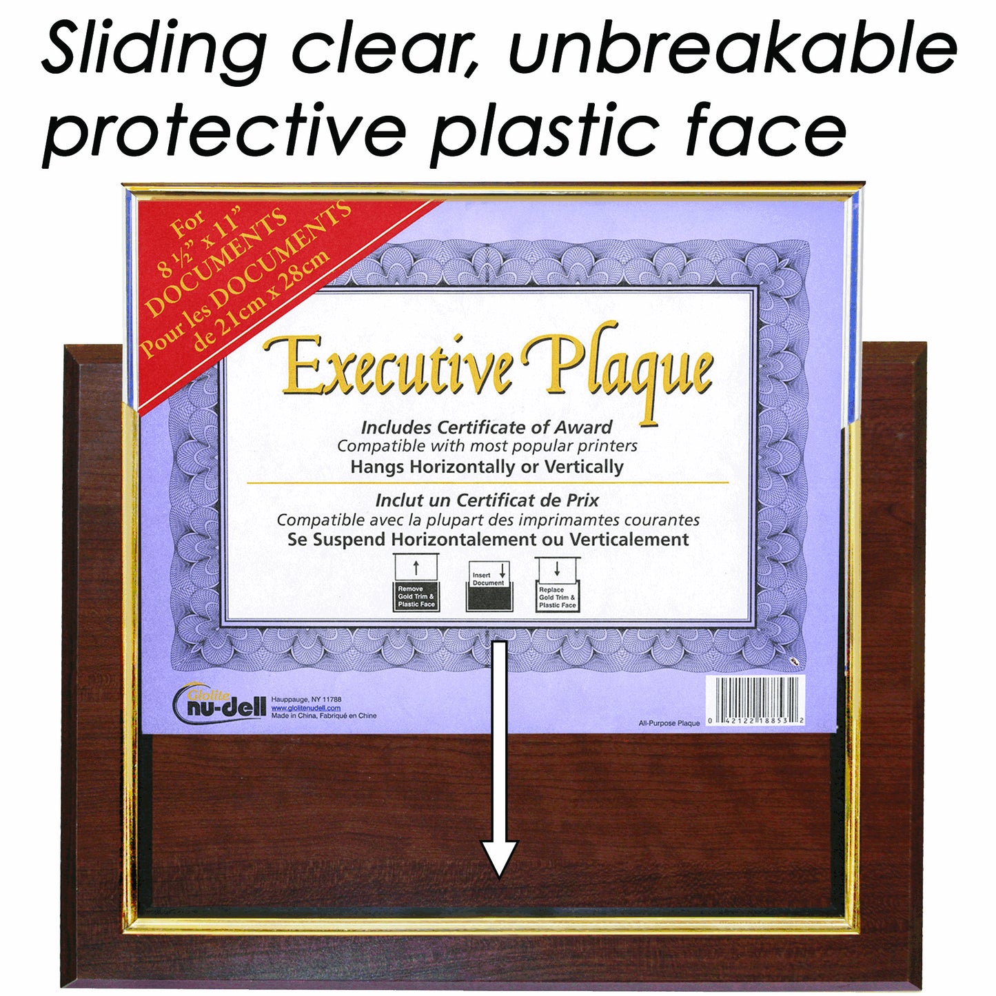 Prestige Executive Award Plaque Walnut Color