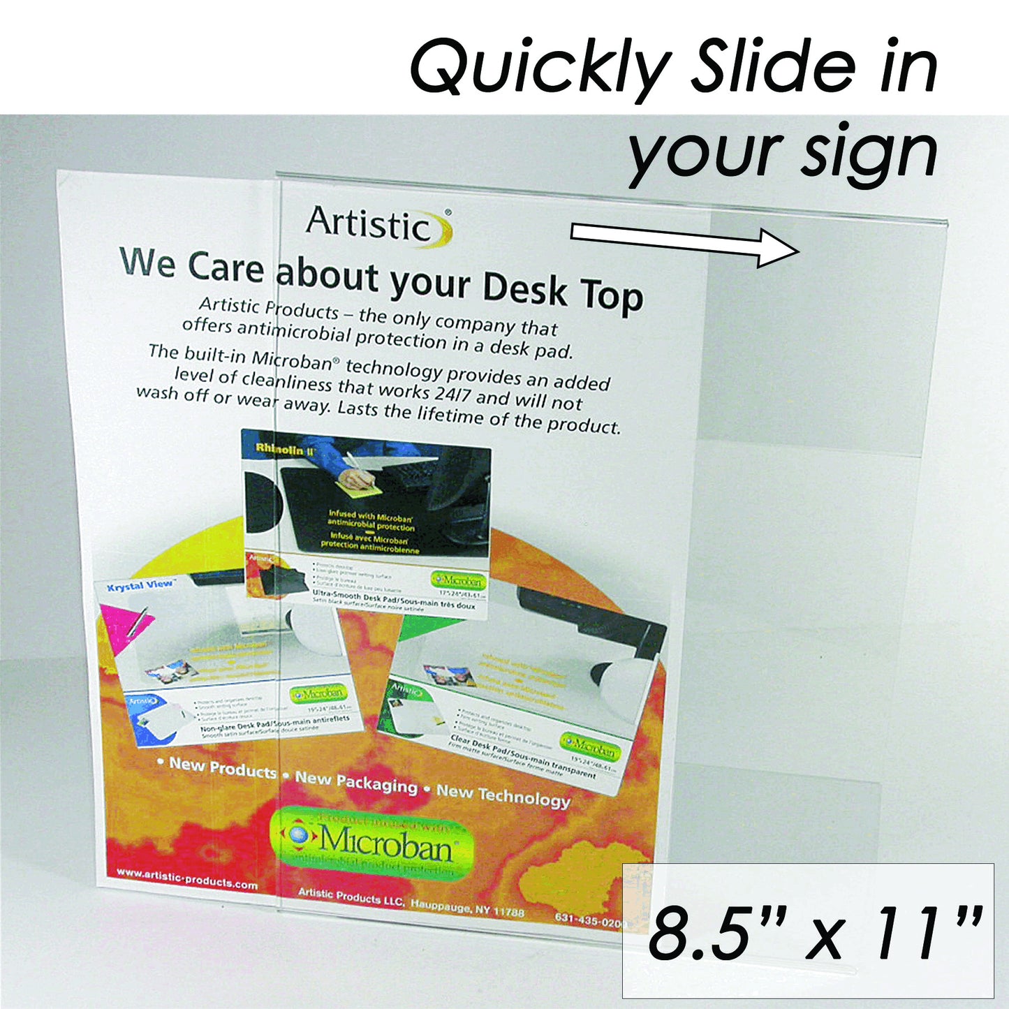 Magnetic/Velcro Sign Holder, 8.5" x 11