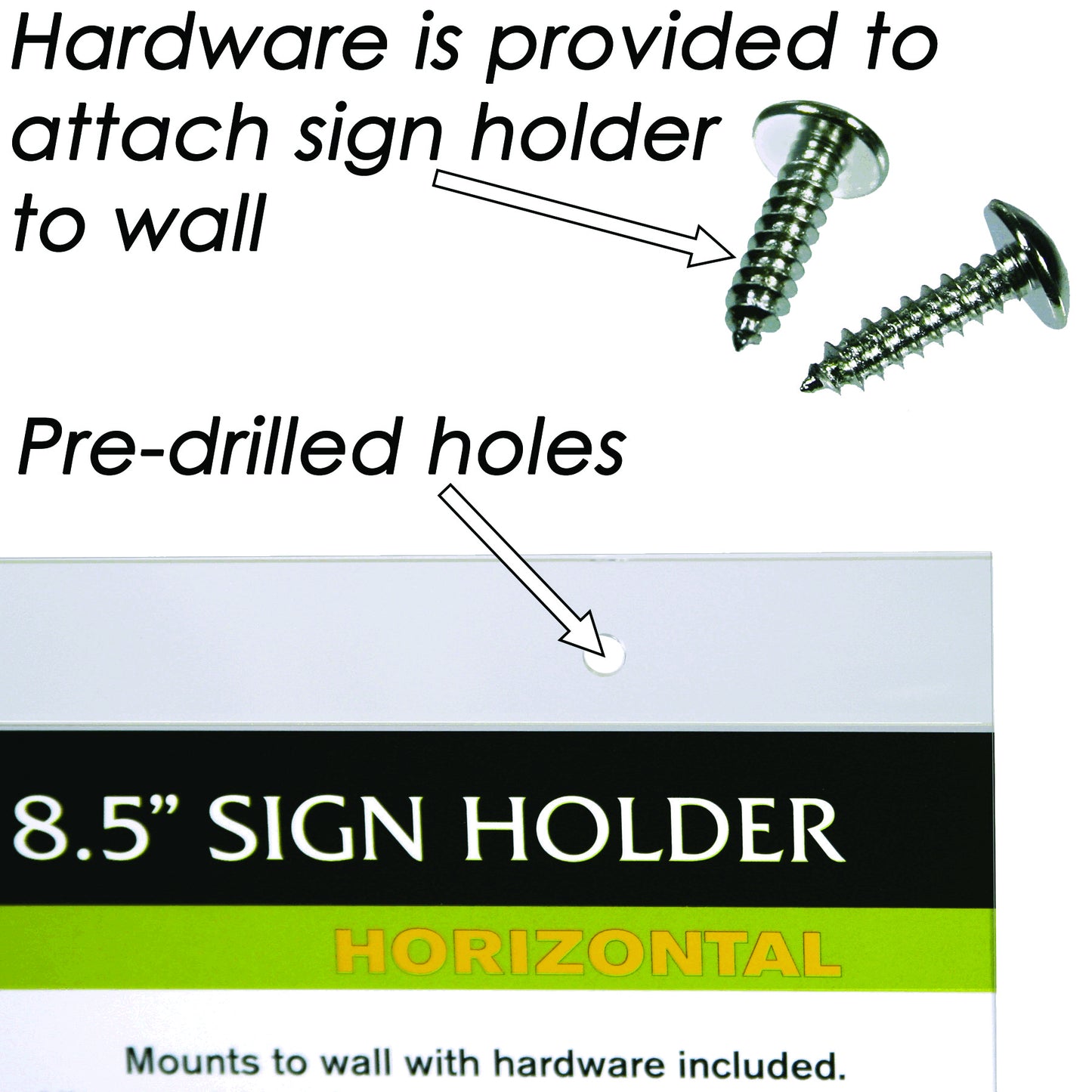 Landscape Wall Mount Clear Plastic Sign Holder 11" x 8.5"