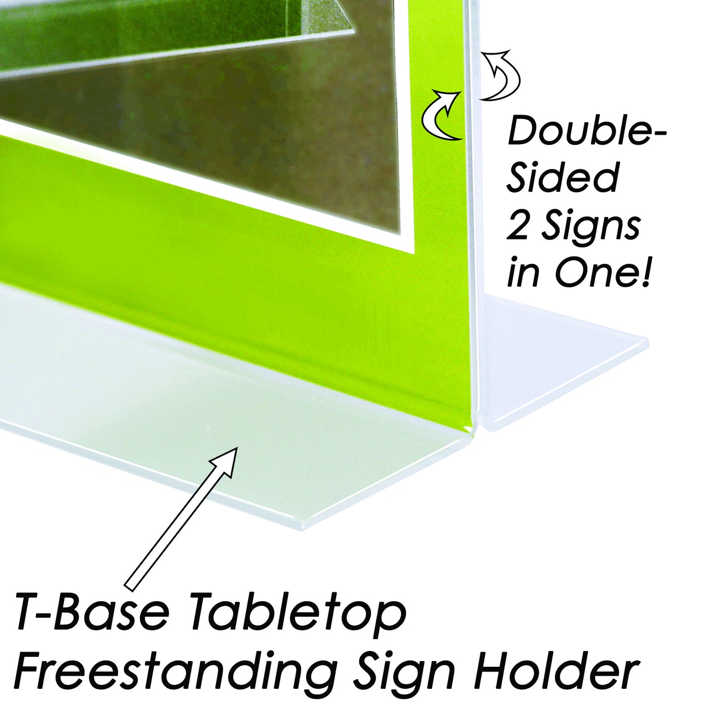 Table Top Double Sided T-Base Freestanding Sign Display Frame, 4" x 6"